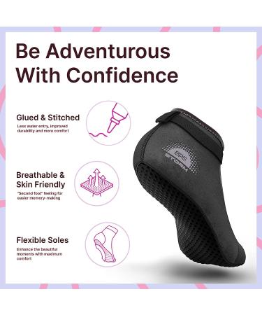 BPS 'Storm' 3mm Neoprene Socks - Anti-Slip Wetsuit Swim Dive Boots - Black/Lilac Grey - X-Small - Buy Online on GoSupps.com