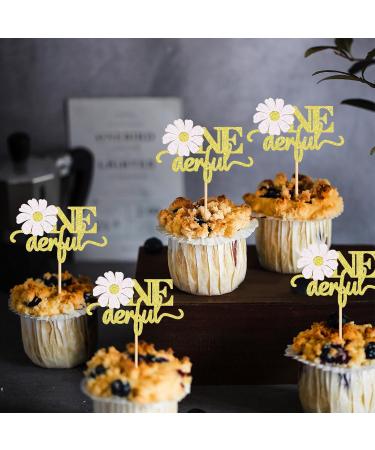 Ercadio 24 Pack Daisy Onederful Cupcake Toppers Daisy Onederful Cupcake Picks Daisy Flower 1st Cupcake Toppers for Chrysanthemum Theme Birthday Baby Shower Party Cake Decor Supplies Pattern 6 - Buy Online on GoSupps.com