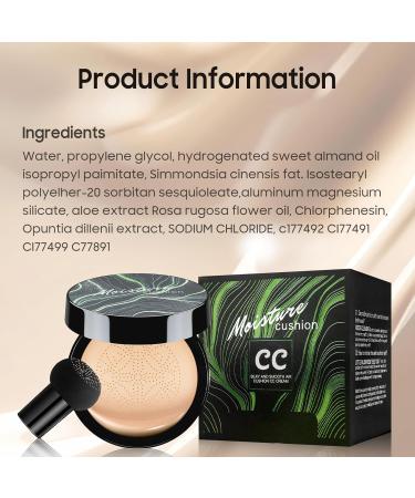 dfjdskl Air Cushion CC Cream Foundation - Tattoo Cover up Mushroom Head BB Creams Long Lasting Concealing Brightening Moisturizer Face Cream Facial Skin Care Makeup For All Skin Types (Natural) - Buy Online on GoSupps.com