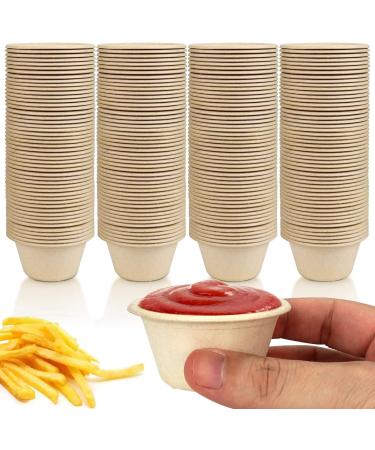200 Pack 2oz Eco-Friendly Bagasse Fiber Disposable Souffle Cups - Ideal for Sampling, Portion Control, Condiments, and More! - Buy Online on GoSupps.com