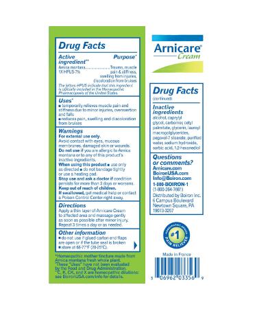 Boiron Arnica Cream: Natural Pain Relief for Bruises and Sore Muscles - Buy Online on GoSupps.com