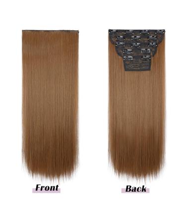 Buy Clip-In Hair Extensions - 50cm Thick Smooth 5-Part Set - Strawberry Blonde/Brown Mix for Women - Buy Online on GoSupps.com