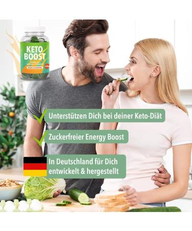 Keto Boost Gummy Bears | Sugar-Free Vegan Weight Loss | 60 Fruit Gummies with Chromium Vitamin B6 & B12 | Made in Germany - Buy Online on GoSupps.com