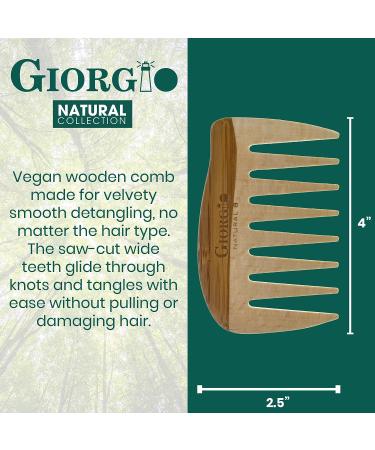 Giorgio GIONAT8 Small Natural Wooden Hair Comb for Curly & Thick Hair - Buy Online on GoSupps.com