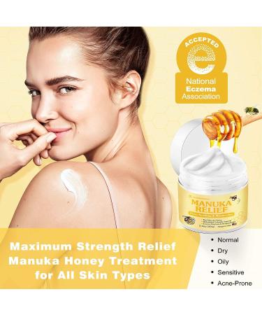 Manuka Honey Eczema Cream with Colloidal Oatmeal - Soothing Relief for Itchy Dry Skin - Plant-Based Formula for Eczema, Psoriasis, and Shingles - Buy Online on GoSupps.com