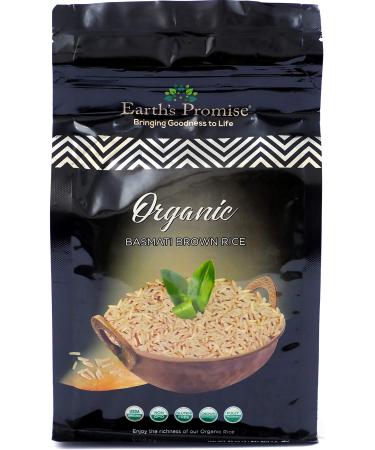 Earth's Promise - Organic Basmati Brown Rice 32 oz (1-Pack) - Organic, Non-GMO, Low-Glycemic Index, Natural Aged Aroma, Gluten Free, Allergen Free, Sustainably Sourced, Non-Sticky Rice