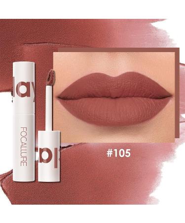 FOCALLURE Velvet Matte Liquid Lipstick - High Pigmented Satin-Finish Lip Color for Cheeks and Lips - 105 Teddy Bear - Buy Online on GoSupps.com