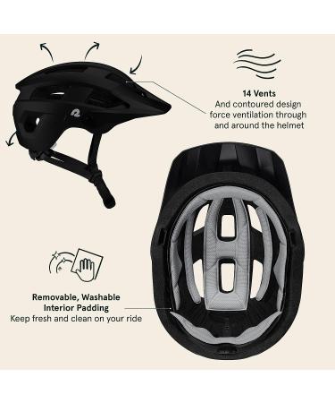 Retrospec Rowan Mountain Bike Helmet for Adults - Adjustable Lightweight Cycling Helmet - Matte Black - Buy Online on GoSupps.com