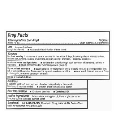 HALLS Relief Honey Lemon Cough Drops - 14 Drops | Fast Shipping Worldwide - Buy Now - Buy Online on GoSupps.com