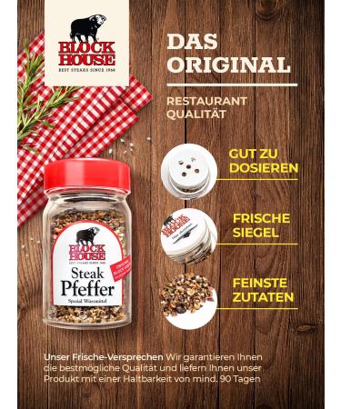 Buy Block House Steak Pepper Spice Mix 3x50g - Restaurant Quality Seasoning for Perfect Grilling - Buy Online on GoSupps.com