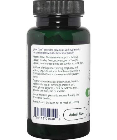Vitanica Lysine Extra Immune System Support Vegan Capsules - 60 Count - Buy Online on GoSupps.com