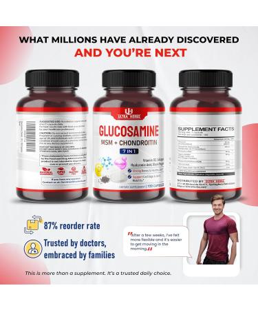 Glucosamine Chondroitin MSM - Joint Mobility Support Supplement Enhanced with Collagen, Hyaluronic Acid, Vitamin D3 | 150 Capsules 150-day supply (pack of 1) - Buy Online on GoSupps.com