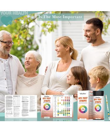 Whaler 14-in-1 Urine Test Strips - 100 Pieces for UTI Diabetes & Ketosis Analysis | Accurate & Easy Reference Color Card - Buy Online on GoSupps.com