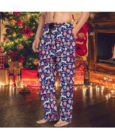Men's Christmas Jogging Pants - Elastic Waistband Leisure Pants with Drawstring & Pockets - Stretchy Pajama Pants Marine-7 L - Buy Online on GoSupps.com