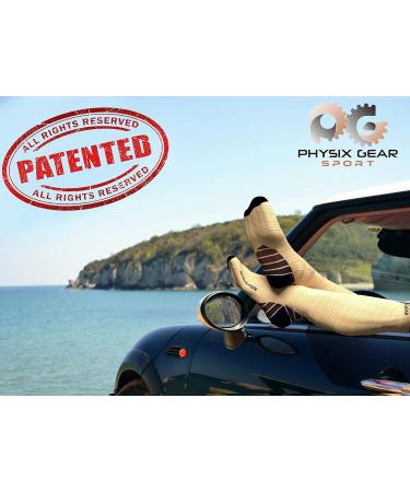 Physix Gear Compression Socks (20-30 mmHg) - Graduated Athletic Fit for Men & Women - Boost Stamina and Recovery - L-XL Nude - Buy Online on GoSupps.com