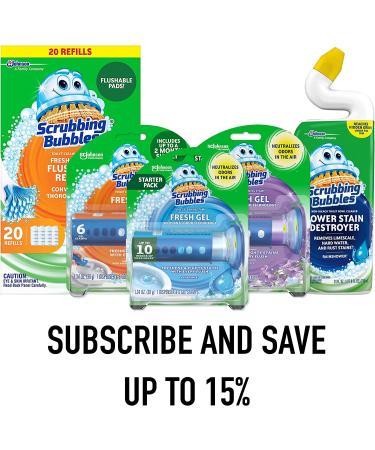 Scrubbing Bubbles Fresh Brush Flushables Refill - Citrus Scent - 20 ct - Eliminates Odors & Limescale - Toilet Bowl Cleaner - Buy Online on GoSupps.com