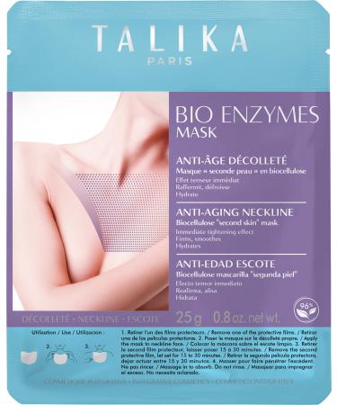 Talica organic enzyme mask d collet - hydrating anti -fold cleavage mask - moisture mask with biocellulose - like a second skin beauty mask