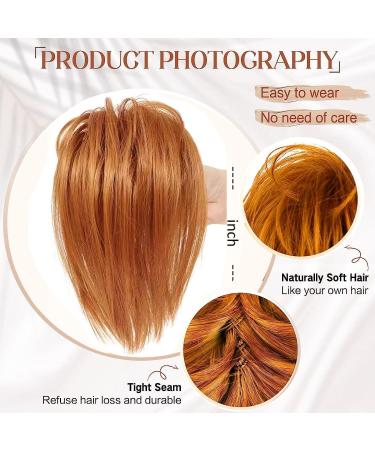 Orange Messy Bun Hair Extensions Claw Clip Short Ponytail Hair Extensions Natural Straight Synthetic Fake Hairpiece Short Bun Hair Chignons for Women Girls - Buy Online on GoSupps.com