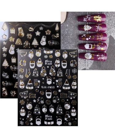 JMEOWIO 9 Sheets Happy New Year Christmas Nail Art Stickers Decals Self-Adhesive Pegatinas U as Snowflake Winter Holiday Cute Nail Supplies Nail Art Design Decoration Accessories - Buy Online on GoSupps.com