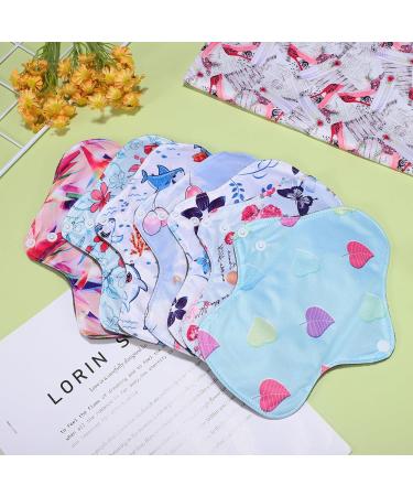 7pcs Reusable Bamboo Charcoal Sanitary Pads for Women | Washable Menstrual & Nursing Pads | Absorbent Panty Liner Set - Buy Online on GoSupps.com