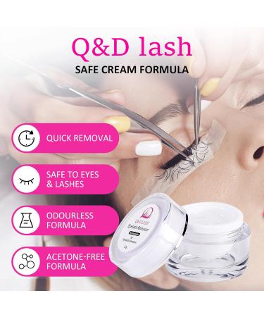 Q&D LASH Eyelash Extension Remover Cream | Low Irritation Odor-Free Formula for Sensitive Skin | Professional Adhesive Remover - Buy Online on GoSupps.com