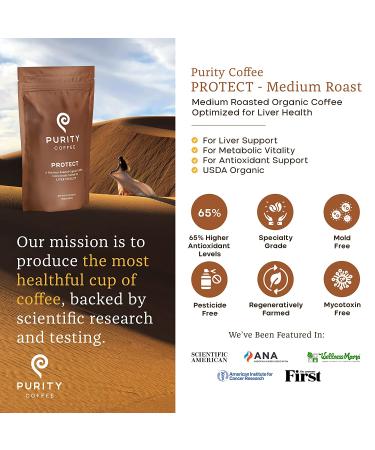 Purity Coffee EASE Dark Roast Low Acid Organic Whole Bean 12 oz - USDA Certified Specialty Grade Arabica - Third Party Tested for Mold, Mycotoxins, Pesticides - Purity Protect 12 oz Bag - Buy Online on GoSupps.com