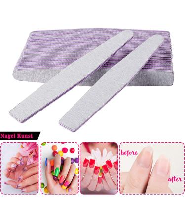 Professional 100/180 Nail Files - Double-Sided Gel Nail Tools for Manicure & Nail Art | Smirel Paper Gray & Purple - 25 Pack - Buy Online on GoSupps.com
