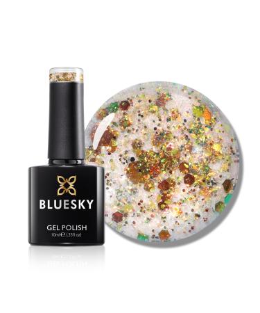 Bluesky Gel Nail Polish 10ml Golden Glow - SPZ12 Gold Gel Nail Polish for 21 Day Manicure Professional Salon & Home Use Requires Curing Under LED UV Nail Lamp