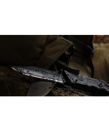 Smith & Wesson Border Guard 10in Folding Knife - High Carbon S.S. Tanto Blade, Aluminum Handle, Partially Serrated Edge - Tactical Survival & EDC - Buy Online on GoSupps.com