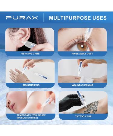 PURAX Saline Solution 0.9% Nasal Cleanse for Babies Kids and Adults Isotonic Saline Solution for Eye Care Wound Cleansing - 56 Count (5ml Each) - Buy Online on GoSupps.com