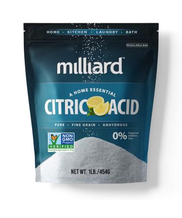Milliard Citric Acid 1 Pound - 100% Pure Food Grade NON-GMO Project VERIFIED (1 Pound)