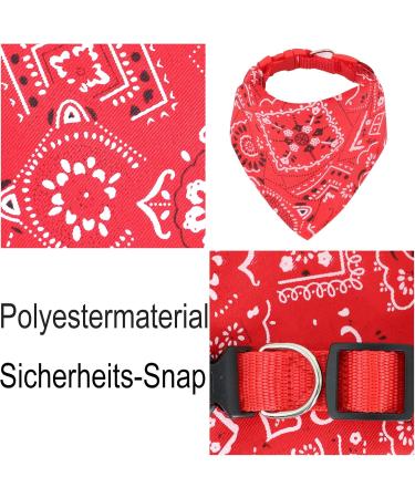 Adjustable Dog Bandana Headscarves for Small Dogs & Cats | Red Neckerchief (M) - Buy Online on GoSupps.com