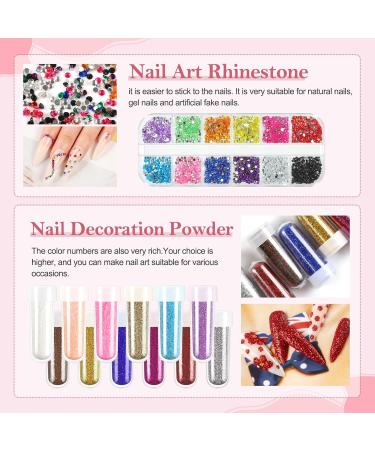 Gel Nail Polish Kit with U V Light and Drill Starter Kit 10pcs Gel Polish and 3PC Poly Extension Gel Glitter Nail Rhinestones Decoration Powders Stickers Gel Manicure Kit at Home Gifts for Women - Buy Online on GoSupps.com