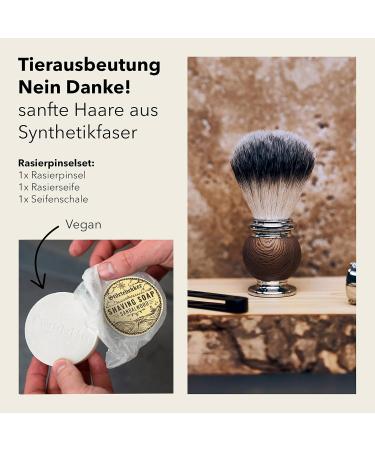 St rtebekker Premium Shaving Brush Set | Stainless Steel Bowl & Sandalwood Soap | Includes Shaving & Beard Guide eBook | Ideal Gift & Razor Accessory - Buy Online on GoSupps.com