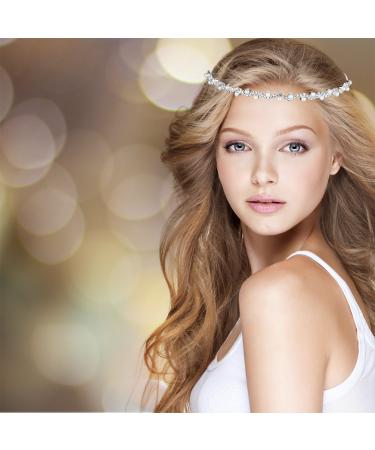 TecUnite Crystal Flower Crown and Pearl Rhinestone Headdress for Wedding Party - Style Set 2 - Buy Online on GoSupps.com