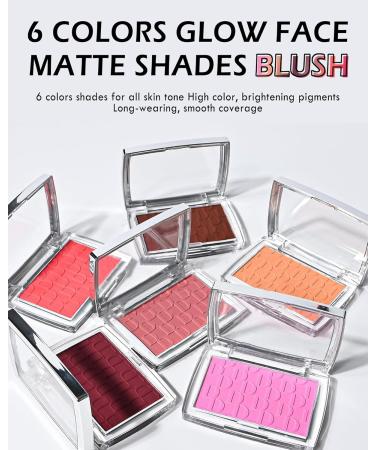 Matte Powder Blush Rosy Glow Face Blush Contour Highlight Makeup Palette High Impact Buildable Color Lightweight & Smooth Finish & Long Lasting Professional Pressed Power Blush for Cheek Mahogany 020#mahogany - Buy Online on GoSupps.com