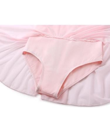 Mecceos Ballet Leotards for Girls Toddler Dance | Short/Long Sleeve Skirt Ballerina Outfits 6-8 Years | Z6_Ballet Pink - Buy Online on GoSupps.com