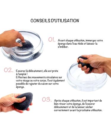 Bio-Konjac Face Sponge Set with Activated Carbon | 4 Drop-Shaped Natural Cleansing Sponges - Eco-Friendly Skincare - Buy Online on GoSupps.com