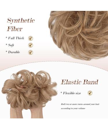 FESHFEN Warm Blonde Messy Bun Hair Scrunchie - Curly Wavy Updo Hairpiece for Women - Synthetic Donut Hair Piece (Pack of 1) - Buy Online on GoSupps.com