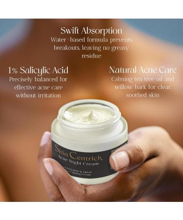 Acne Night Cream | Water-Based Moisturizer for Acne-Prone Skin | 1% Salicylic Acid & Soothing Tea Tree Oil - Shop Internationally - Buy Online on GoSupps.com
