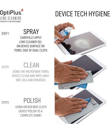 OptiPlus Anti-Reflective Gel Lens Cleaner & Microfiber Cloth | Streak-Free Glasses Cleaner for Crystal Clear Vision - Buy Online on GoSupps.com