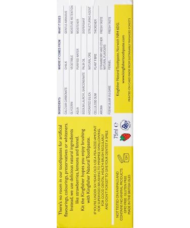 Buy Kingfisher Natural Strawberry Toothpaste for Kids 75 ml - Safe & Effective Dental Care | International Shipping Available - Buy Online on GoSupps.com