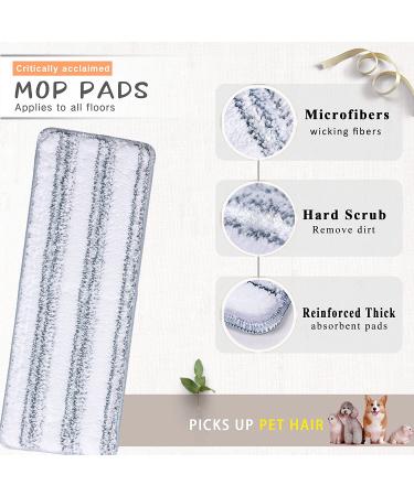 Oshang Flat Mop Head Refill 2 Pack - White/Grey Microfiber Cleaning Pads - Buy Online on GoSupps.com