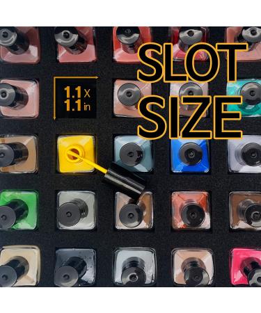 Holay Nail Polish Organizer - Durable Holder with 30 Foam Slots, Professional Carrier in Transparent Black - 9.4x8.46x5-inch - Buy Online on GoSupps.com