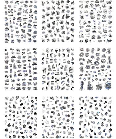 Buy TSBB 9pcs Summer 3D Nail Stickers - Beach Leaf Series for DIY Crafts & Decorations - International Shipping Available - Buy Online on GoSupps.com