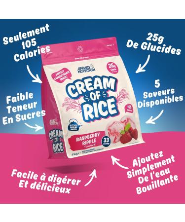 Applied Nutrition Compl ment de Cr me de Riz Cr me de Riz pour Entra nement Riche en Glucides Source d' nergie pour Collation Facile Dig rer Vegan (1kg Raspberry Ripple) Raspberry Ripple 1 kg - Buy Online on GoSupps.com
