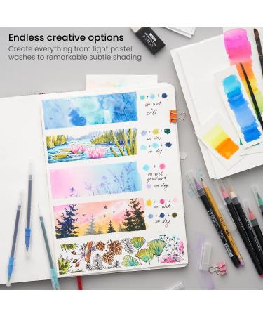 ARTEZA Real Brush Pens 48 Colors - Flexible Nylon Brush Tips - Watercolor Markers for Illustrations, Calligraphy, and Watercolor Effects - Buy Online on GoSupps.com