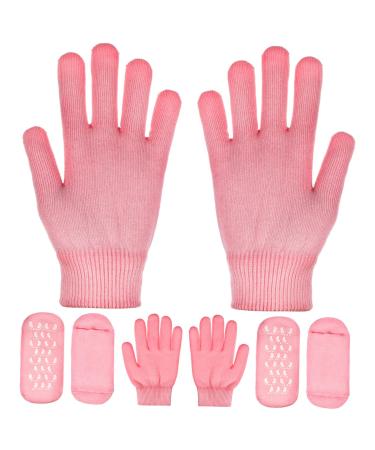 Beavorty 2 Sets Spa Moisturizing Socks Essential Oils for Sleep Foot Moisturizing Socks Lotion Gloves Hand Moisture Gloves Moisturizing Gloves Overnight Foot Skin Socks Cotton Short Boots