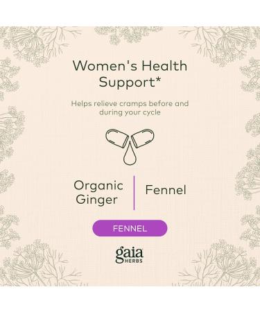 Gaia Herbs Cramp Relief | Herbal Supplement for Hormone Balance & Period Pain | Organic Licorice White Peony & Turmeric - 60 Vegan Capsules - Buy Online on GoSupps.com