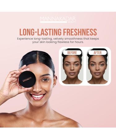 Manna Kadar Beauty Compact Dual Pressed Powder C6 Tan - Medium to Full Coverage Oil Absorbing Foundation & Setting Powder for Warm Medium Skin Tone - Long-Lasting Matte Finish - Buy Online on GoSupps.com